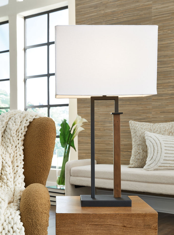 Voslen - Metal Table Lamp (Set of 2) - Black / Brown image 4
