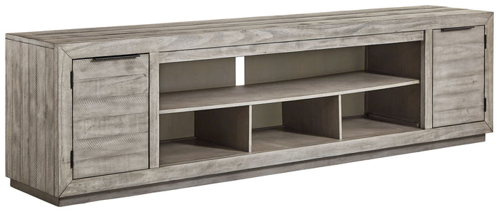 Naydell - XL TV Stand w/Fireplace Option - Gray image 1