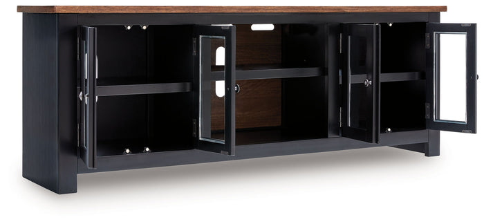 Wildenauer - XL TV Stand With Fireplace Option - Brown / Black image 4