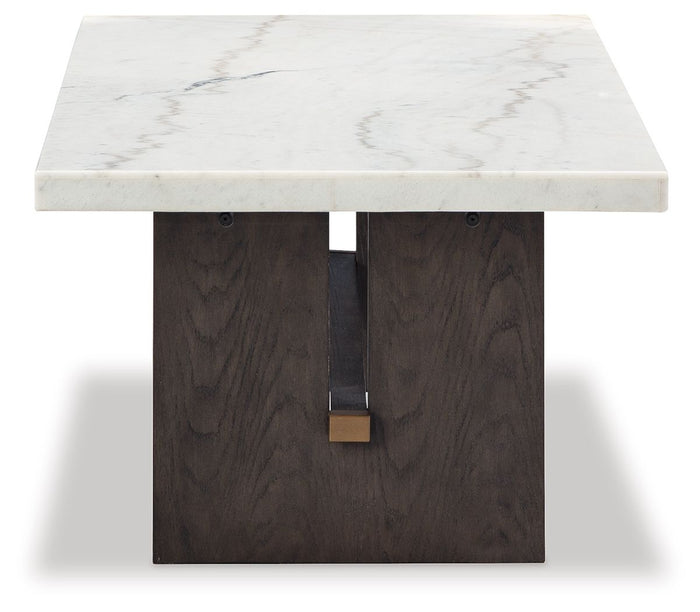 Burkhaus - Rectangular Cocktail Table - White / Dark Brown image 4