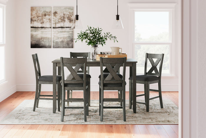 Caitbrook - Rect Drm Counter Table Set (Set of 7) - Gray image 4