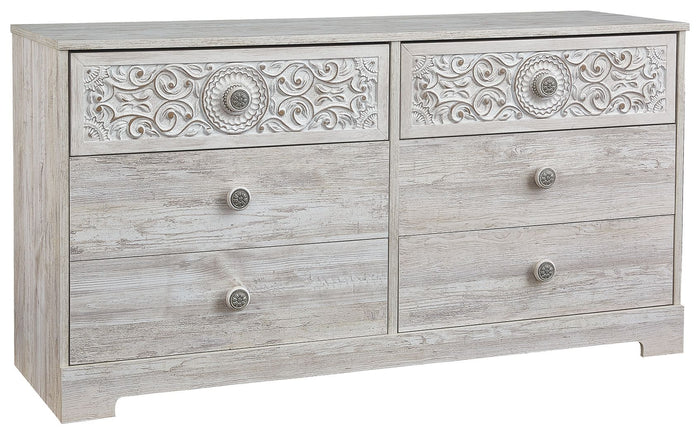 Paxberry - Six Drawer Dresser - Vinyl-Wrapped - Whitewash image 1