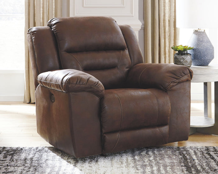 Stoneland - Power Rocker Recliner - Faux Leather - Chocolate image 4