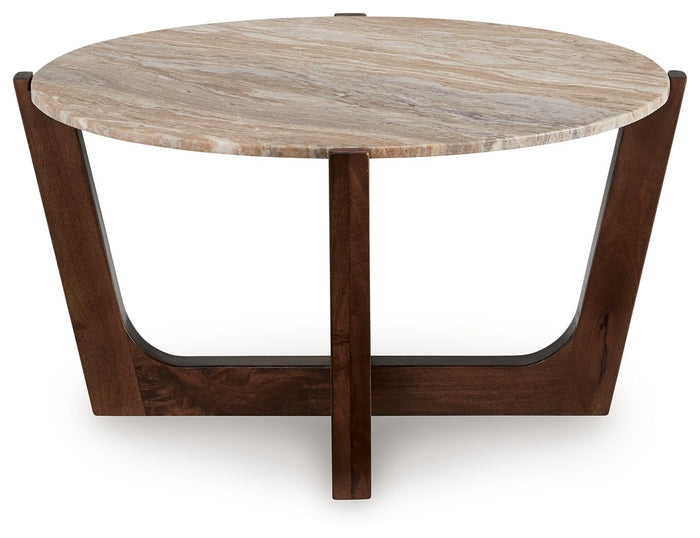 Tanidore - Round Cocktail Table - Warm Brown image 4