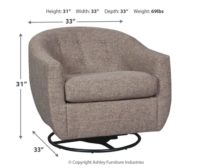 Upshur - Swivel Glider Accent Chair - Taupe image 4