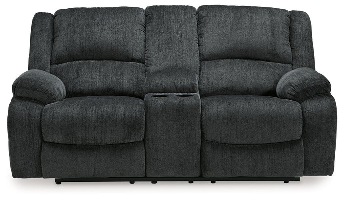 Draycoll - Dbl Reclining Loveseat W/Console - Fabric - Slate image 1