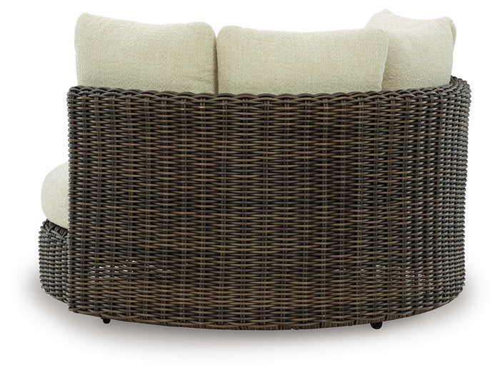 Kimora - Swivel Lounge Chair With Cushion - Beige / Dark Brown image 4