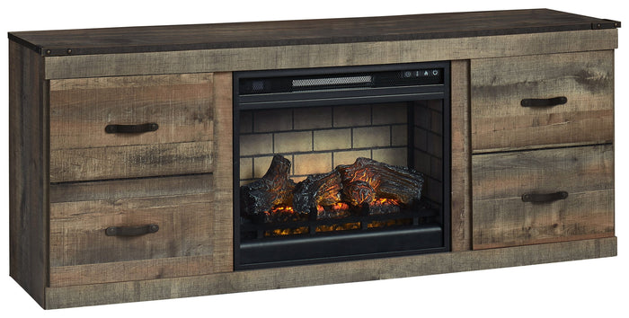 Trinell - TV Stand With Electric Fireplace - Brown image 4