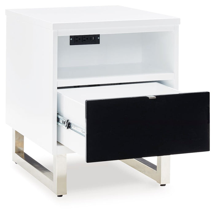 Gardoni - Chair Side End Table - White / Black image 4