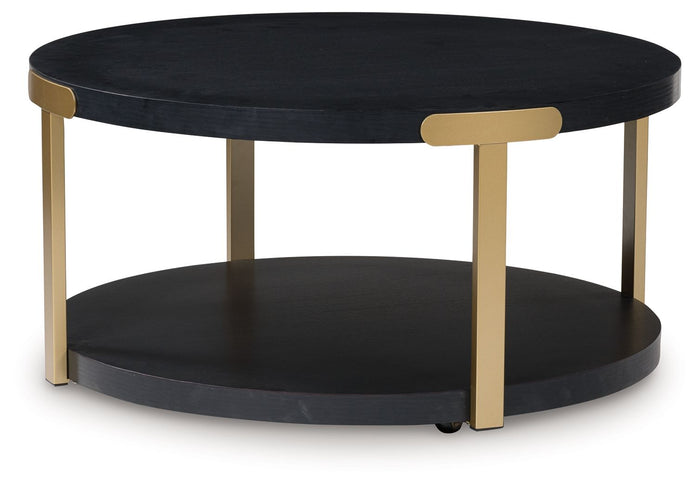 Shylore - Occasional Table Set (Set of 3) - Black / Brass Finish image 4
