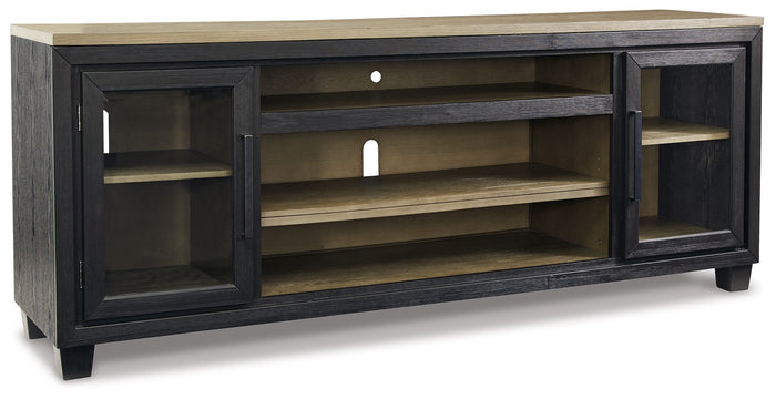 Foyland - XL TV Stand w/Fireplace Option - Black / Brown image 1