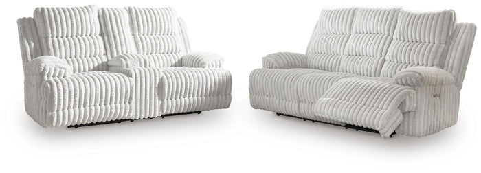 Rhines Falls - 2 Pc. - Power Reclining Sofa And Loveseat - Alloy image 1