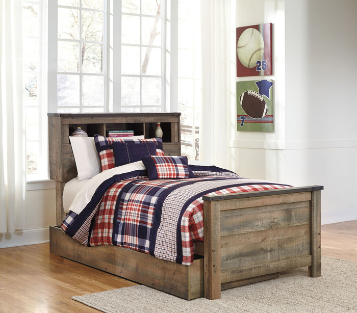 Trinell - Twin Bookcase Bed With 1 Large Storage Drawer - Brown image 4