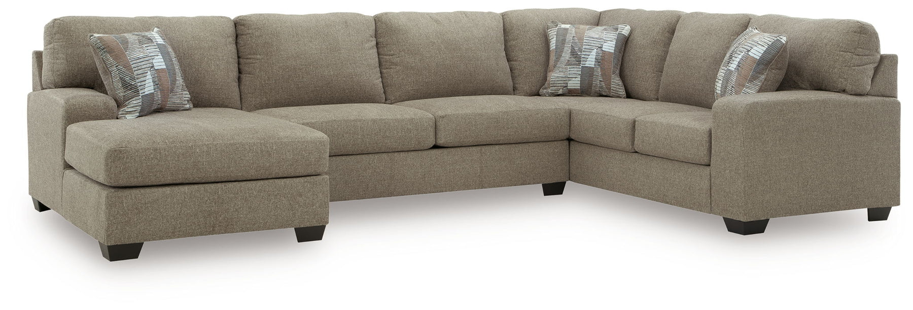 Beige / 3 Pc. Left Arm Facing Chaise Sectional
