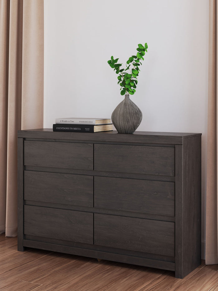 Fraluna - Six Drawer Dresser - Charcoal image 3