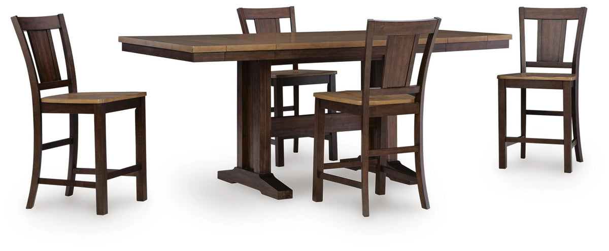 Dark Brown / 5 Pc. Table, 4 Stools