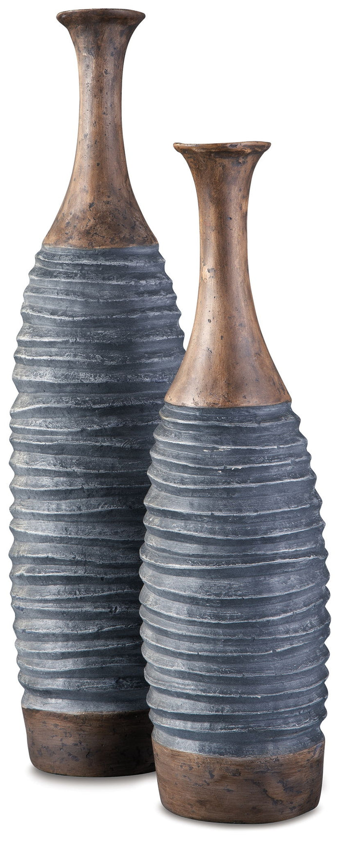 Blayze - Vase Set (Set of 2) - Antique Gray / Brown image 4