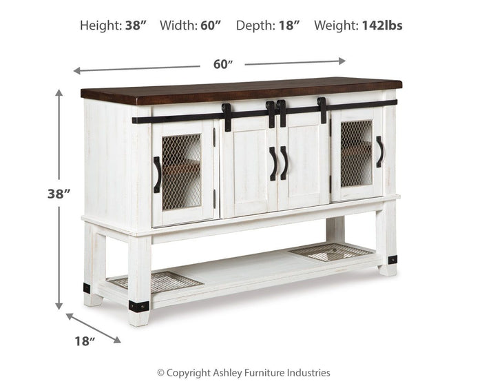 Valebeck - Dining Room Server - White / Brown image 4