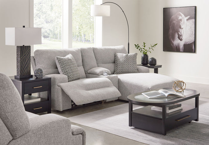 Acklen Place - 4 Pc. - 3-Piece Power Reclining Sectional Sofa With Raf Chaise, Wide Seat Power Recliner - Pewter image 1