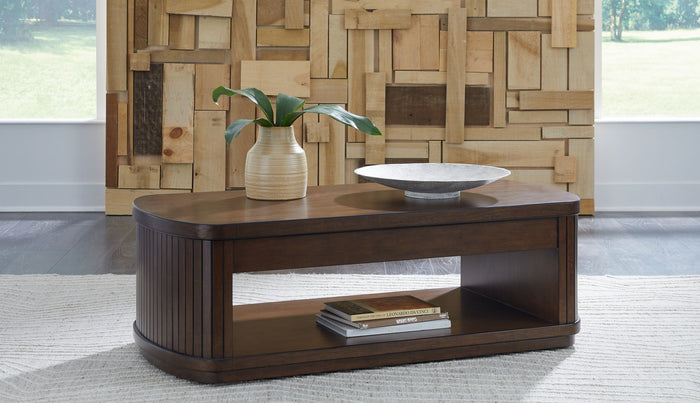 Korestone - Lift Top Cocktail Table - Dark Brown image 4