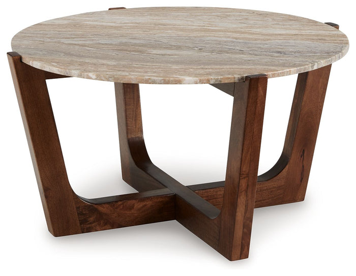 Tanidore - Round Cocktail Table - Warm Brown image 1