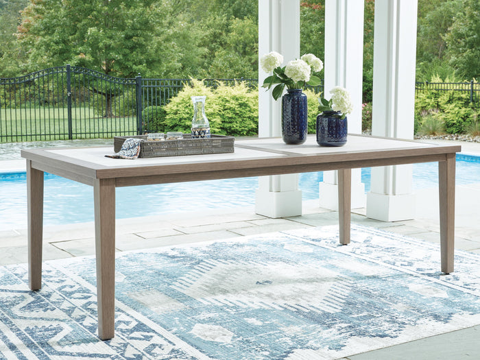 Rainier Ranch - Rectangle Dining Table With Umbrella Option - Brown / Beige image 4