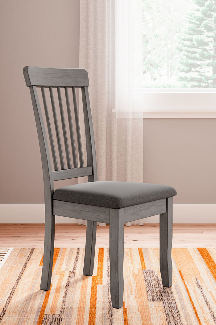 Shullden - 5 Pc. - Drop Leaf Table, 4 Side Chairs - Gray image 4