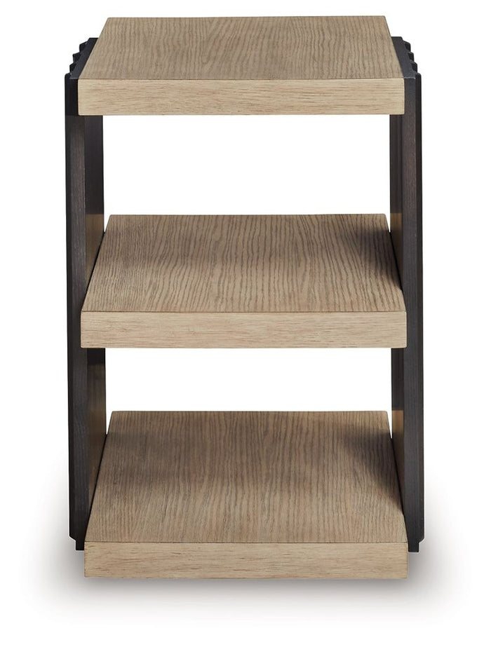 Rylandyn - Rectangular End Table - Black / Light Brown image 3