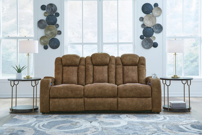Wolfridge - Power Reclining Sofa With Adj Headrest - Brindle image 3
