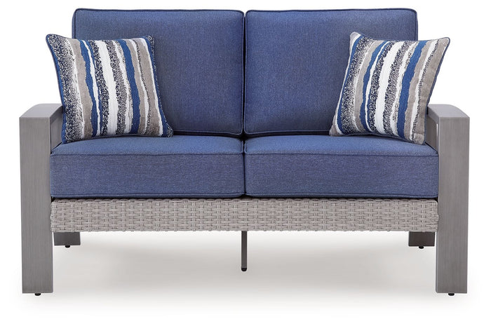 Half Moon Beach - Loveseat With Cushion - Blue / Gray image 4