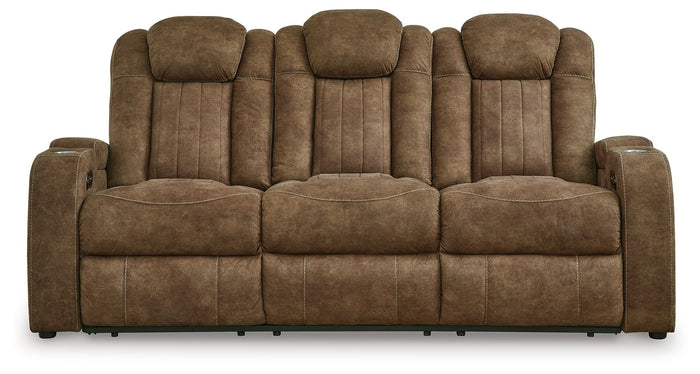 Wolfridge - Power Reclining Sofa With Adj Headrest - Brindle image 4