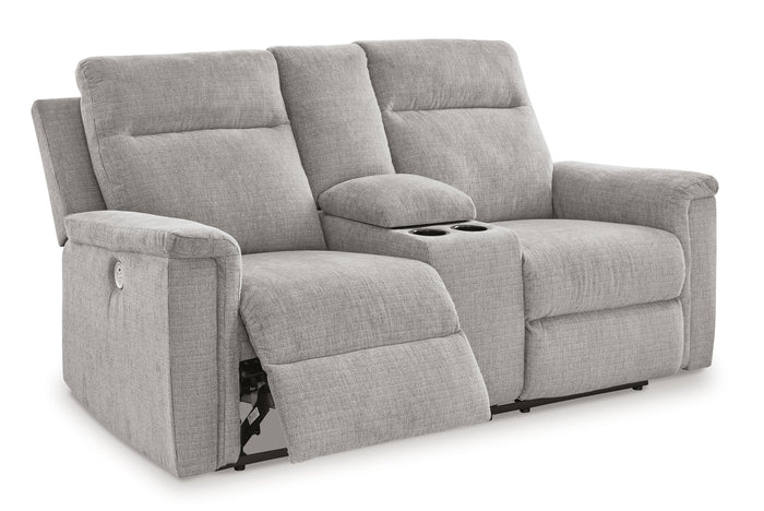 Barnsana - Dbl Power Reclining Loveseat with Console - Ash image 4