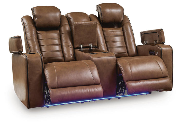 Gruaro - Power Reclining Loveseat With Console / Adjustable Headrest - Amber image 4