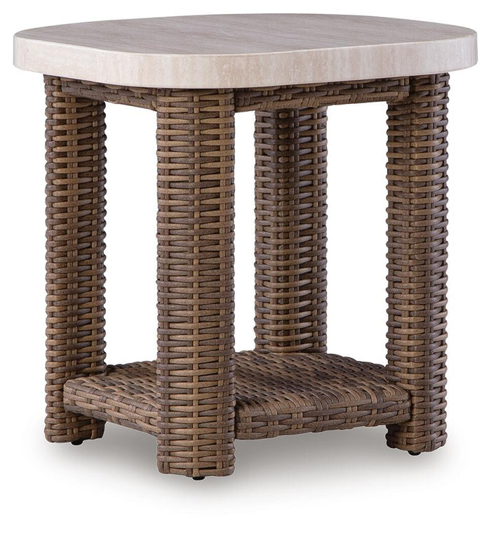 Dolan Creek - Square End Table - Beige / Brown image 1