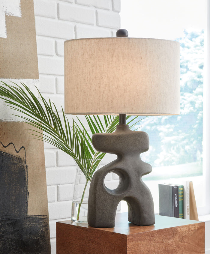 Danacy - Paper Table Lamp - Distressed Black image 4