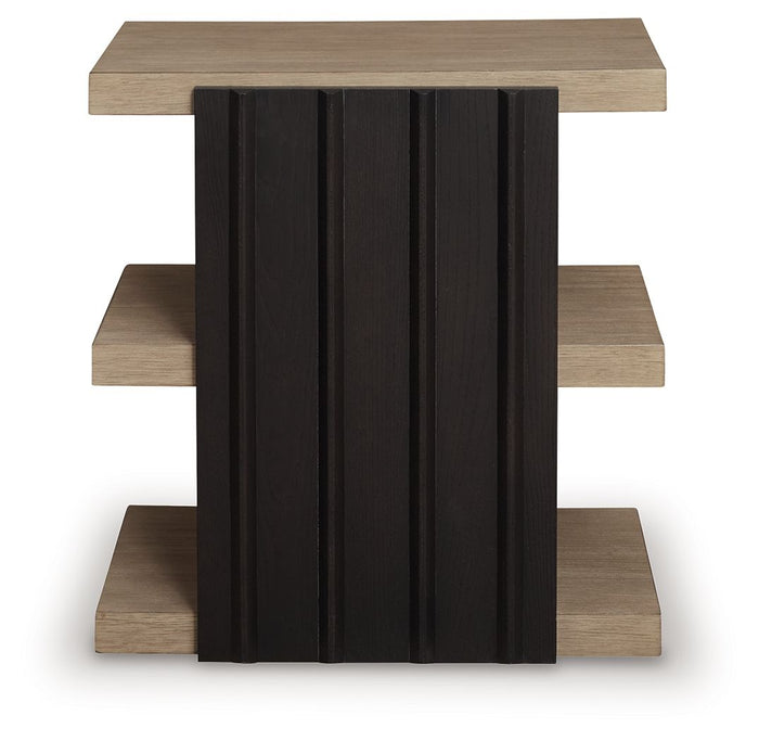 Rylandyn - Rectangular End Table - Black / Light Brown image 4