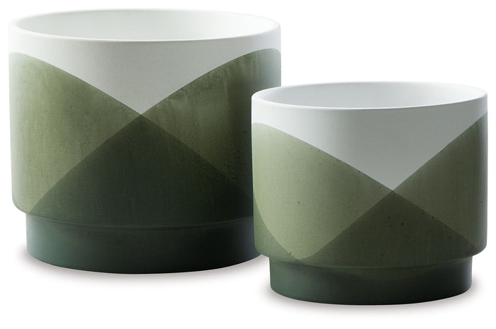 Ardenridge - Planter Set (Set of 2) - Green / White image 4