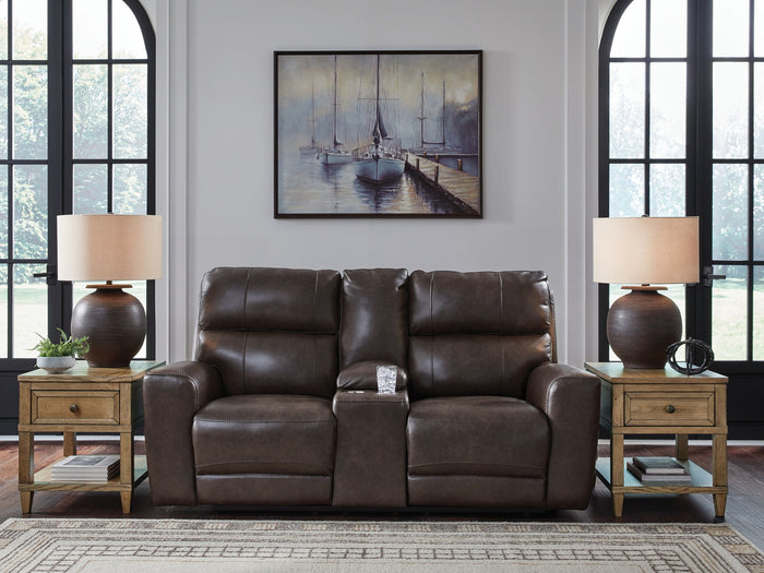 Crossplex - Power Reclining Loveseat / Console / Adjustable Headrest - Smoke image 4