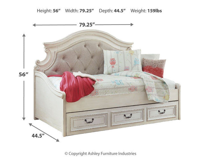 Realyn - Twin Day Bed With Storage - Chipped White image 4