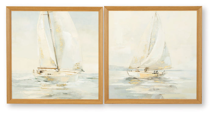 Winbrook - Wall Art Set (Set of 2) - Gray / Tan / Gold Finish image 1