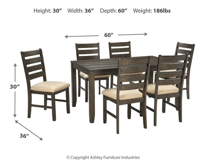 Rokane - Dining Room Table Set (Set of 7) - Brown image 4