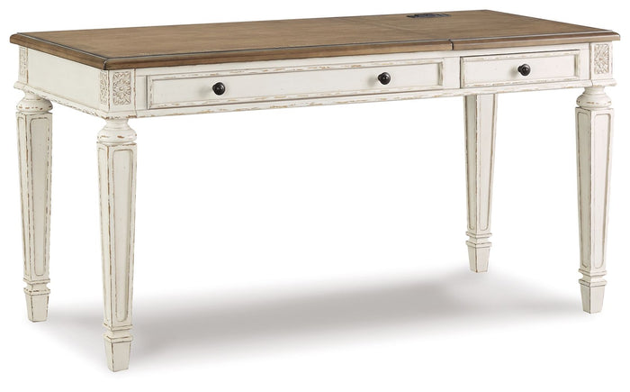 Realyn - Home Office Lift Top Desk - White / Brown image 1