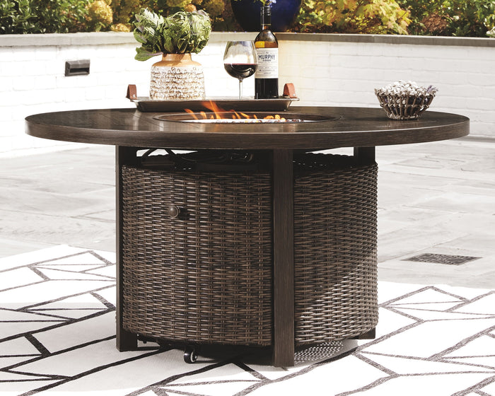 Paradise Trail - 5 Pc. - Conversation Set with 4 Swivel Lounge Chairs - Medium Brown image 4