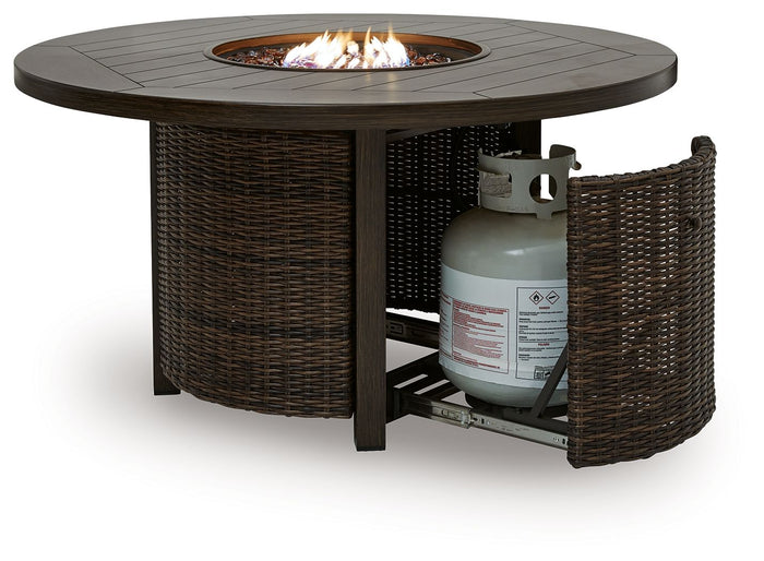 Monterey Point - Round Fire Pit Table - Dark Brown image 4
