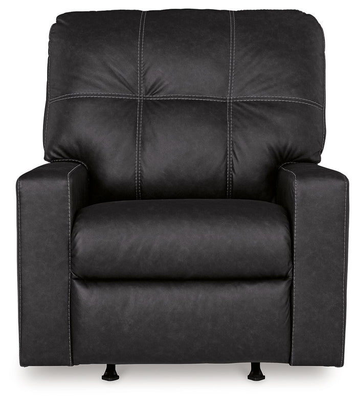 Barlin Mills - Rocker Recliner - Faux Leather - Carbon image 4