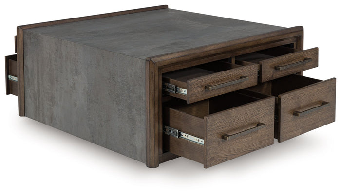 Kallenny - Square Cocktail Table - Brown / Gray image 4