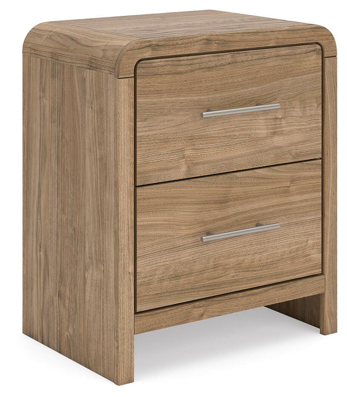 Gramburg - Two Drawer Night Stand - Warm Natural Brown image 1