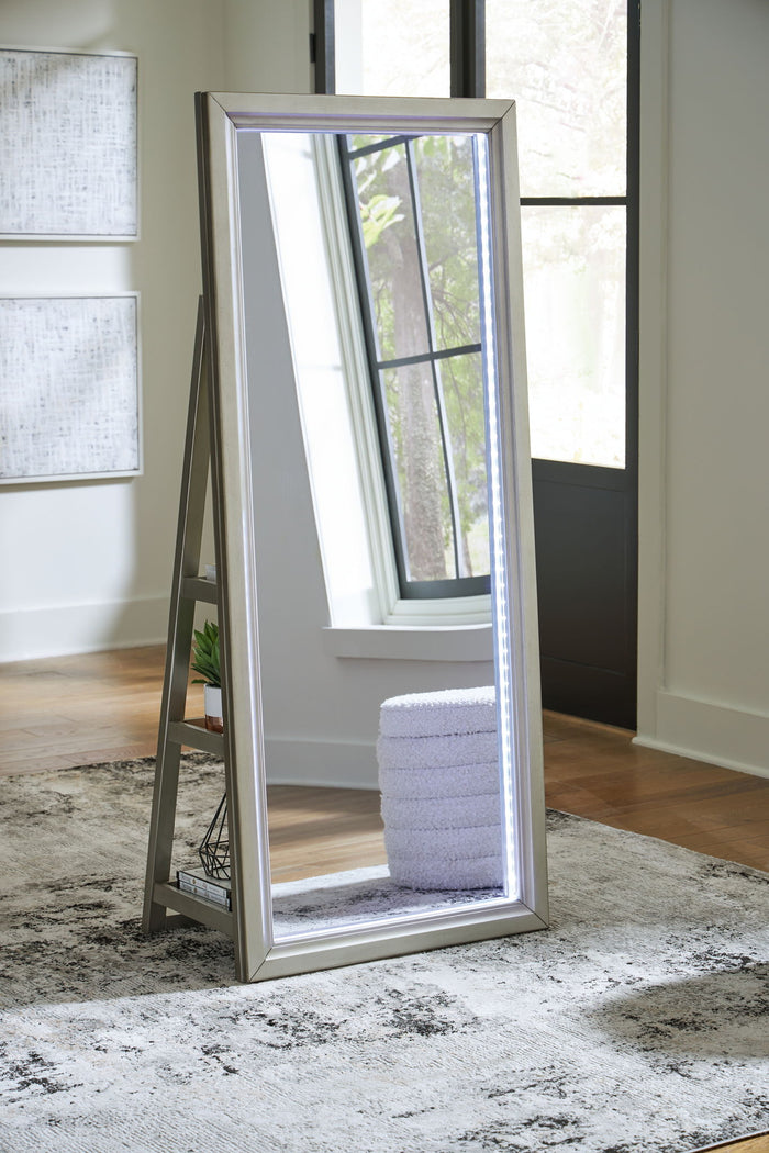 Evesen - Floor Standing Mirror With Storage - Champagne image 4