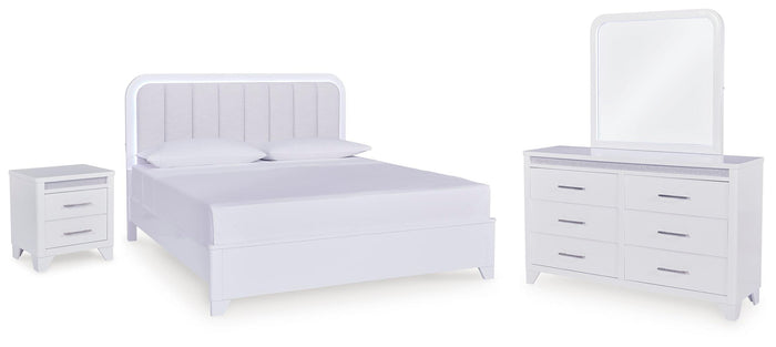 Jarlee - 4 Pc. - King Panel Bed, Dresser, Mirror And Nightstand - White image 1