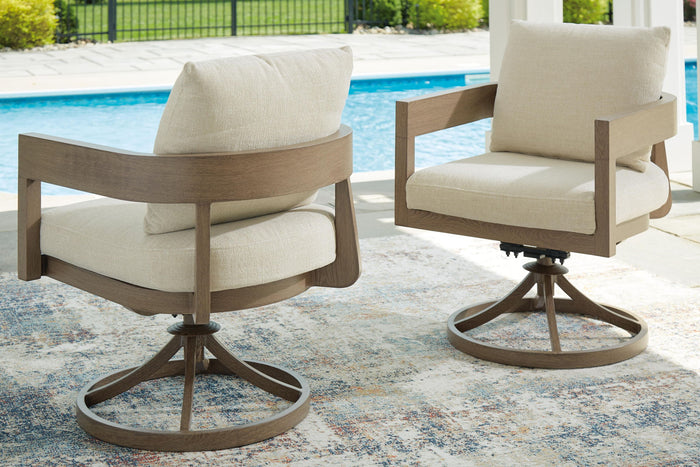 Serene Bay - Swivel Chair With Cushion (Set of 2) - Dark Brown / White image 4